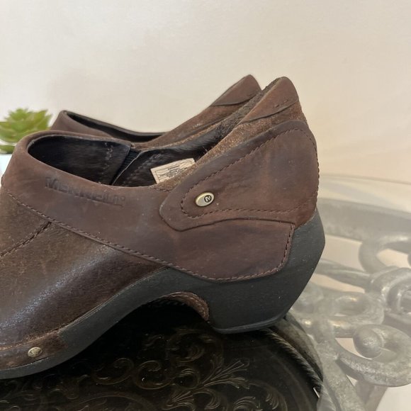 Merrell Luxe Espresso Clogs Heels Size 7 Brown Leather Western Mules J68680 - Picture 2 of 12